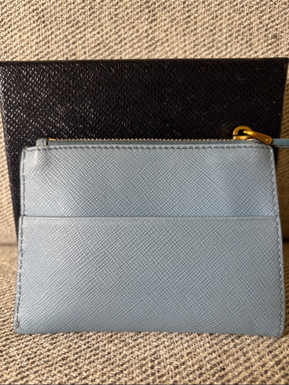 PRADA Saffiano Leather Blue Card Holder / Wallet with COA and Box! - Picture 2 of 8